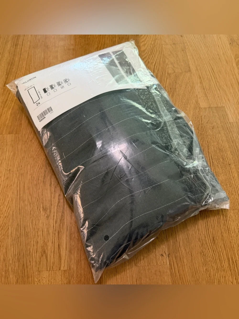 Ikea Mildrun Gray Pinstripe Light Filtering Curtains 2 Panels 57